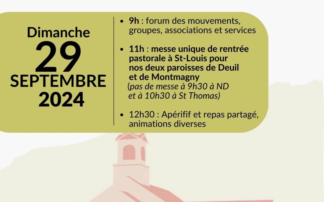 Dimanche 29 septembre 2024 : Messe de rentrée pastorale